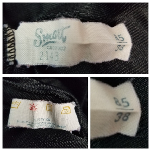 Vintage Smart Size 38 Black Slip Chemise Short Nightie Lace Inlay Bustline - Picture 6 of 6